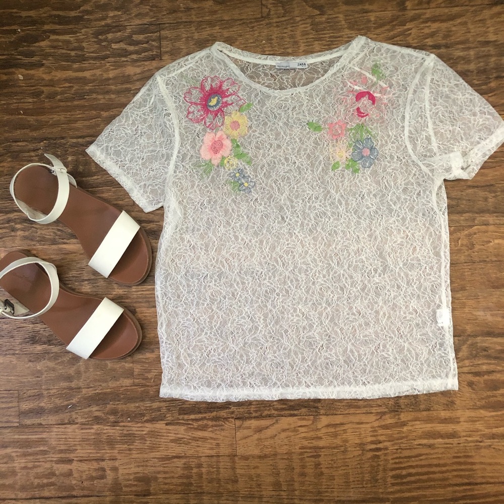 Small ZARA Lace Floral Top